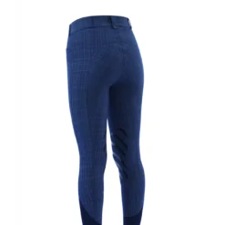 Dublin Ladies Prime Gel Knee Patch Breeches (Navy Plaid) -Dublin Sales 12498b