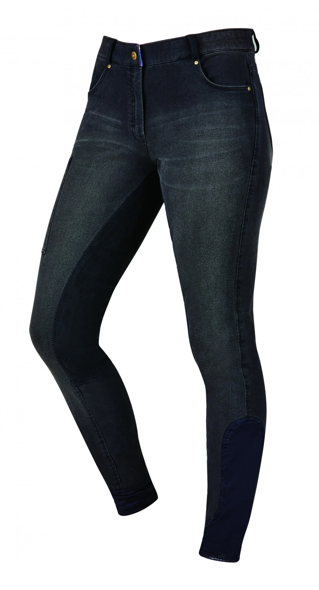 Dublin Ladies Shona Full Suede Seat Denim Breeches (Ash) 3 Dublin Ladies Shona Full Suede Seat Denim Breeches (Ash)