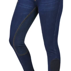 Dublin Ladies Shona Full Suede Seat Denim Breeches (Blue Denim/Navy)