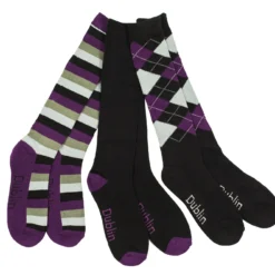 Dublin Socks 3 Pack (Black/Purple/ Grey)