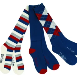 Dublin Socks 3 Pack (Navy/Red/White)