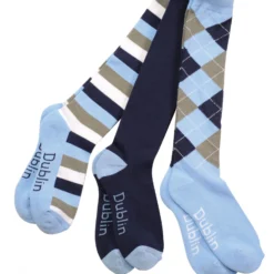 Dublin Socks 3 Pack (Navy/Sky)
