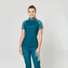 Dublin Ladies Tatum 1/4 Zip Printed Short Sleeve Tech Event Top (Blue Lagoon) -Dublin Sales 16386