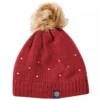 Dublin Ladies Sparkle Bobble Beanie (Deep Crimson Red) -Dublin Sales 17103