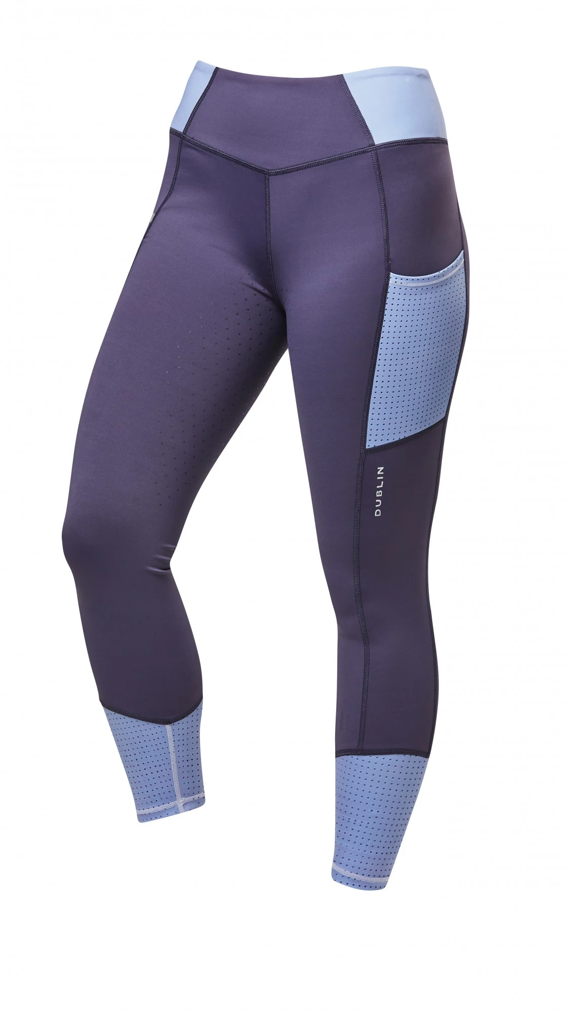 Dublin Child's Power Performance Mid Rise Colour Block Tights (Blue) 3 Dublin Child's Power Performance Mid Rise Colour Block Tights (Blue)