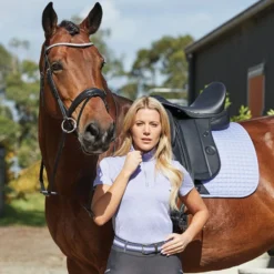 Dublin Ladies Maddison Short Sleeve Technical Airflow 1/4 Zip Top (Lavender Melange) -Dublin Sales 18344f
