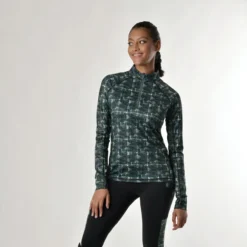 Dublin Ladies Sapphire Print Long Sleeve Top (Emerald) -Dublin Sales 19474c