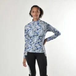 Dublin Ladies Sapphire Print Long Sleeve Top (Silver) -Dublin Sales 19475c