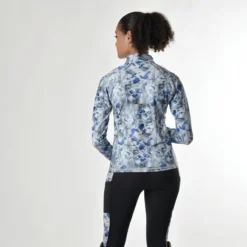 Dublin Ladies Sapphire Print Long Sleeve Top (Silver) -Dublin Sales 19475d