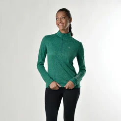 Dublin Ladies Erin 1/4 Zip Long Sleeve Top (Emerald) -Dublin Sales 19476c