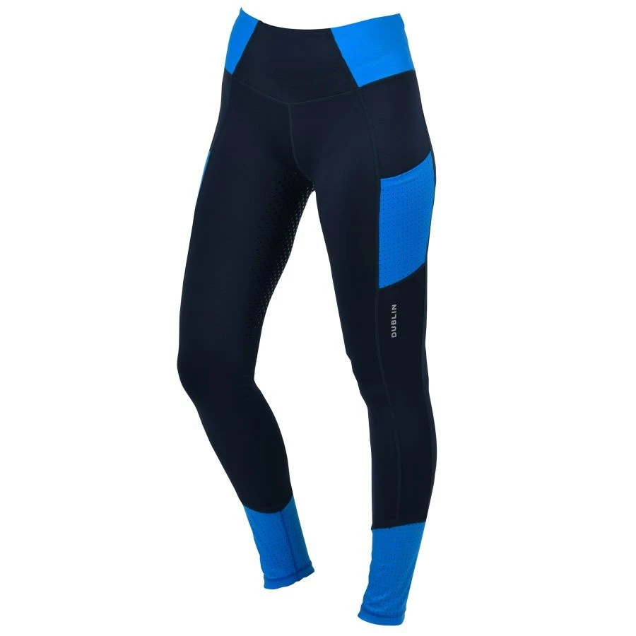 Dublin Ladies Power Performance Mid Rise Colour Block Tights (Ink/Ocean) 2 Dublin Ladies Power Performance Mid Rise Colour Block Tights (Ink/Ocean)
