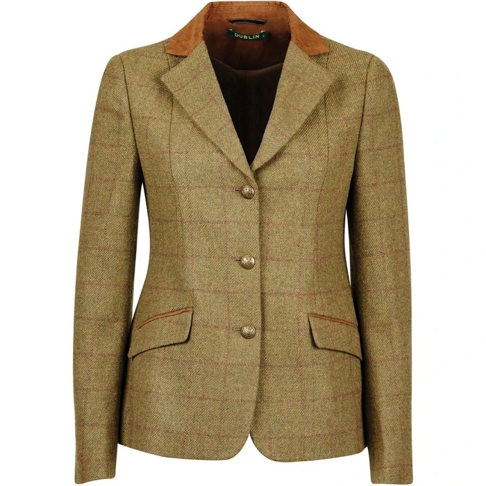 2022 Dublin Girls Albany Tweed Suede Collar Tailored Jacket 100176500 - Brown 2 2022 Dublin Girls Albany Tweed Suede Collar Tailored Jacket 100176500 - Brown