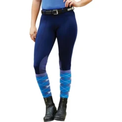 2022 Dublin Girls Performance Flex Knee Patch Riding Tights 59125 - Navy