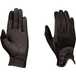 2022 Dublin Pull On Glitter Mesh Back Riding Gloves 1002962002 - Black
