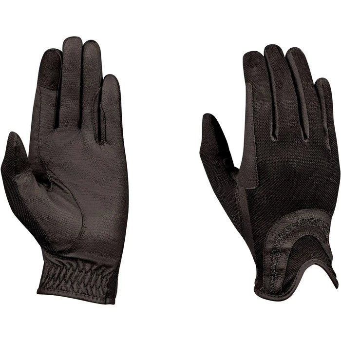 2022 Dublin Pull On Glitter Mesh Back Riding Gloves 1002962002 - Black 3 2022 Dublin Pull On Glitter Mesh Back Riding Gloves 1002962002 - Black