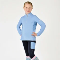 2023 Dublin Junior Power Performance Mid Rise Colour Block Tights 1004929117 - Ink Navy / Bluebell -Dublin Sales 6011 1005524000 BLUEBELL DB Kylee LS OM2 UK Image Null Hero.700x700